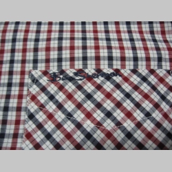 Ben Sherman, pánska modrobieločervená košeľa s dlhým rukávom 55%bavlna 45%polyester